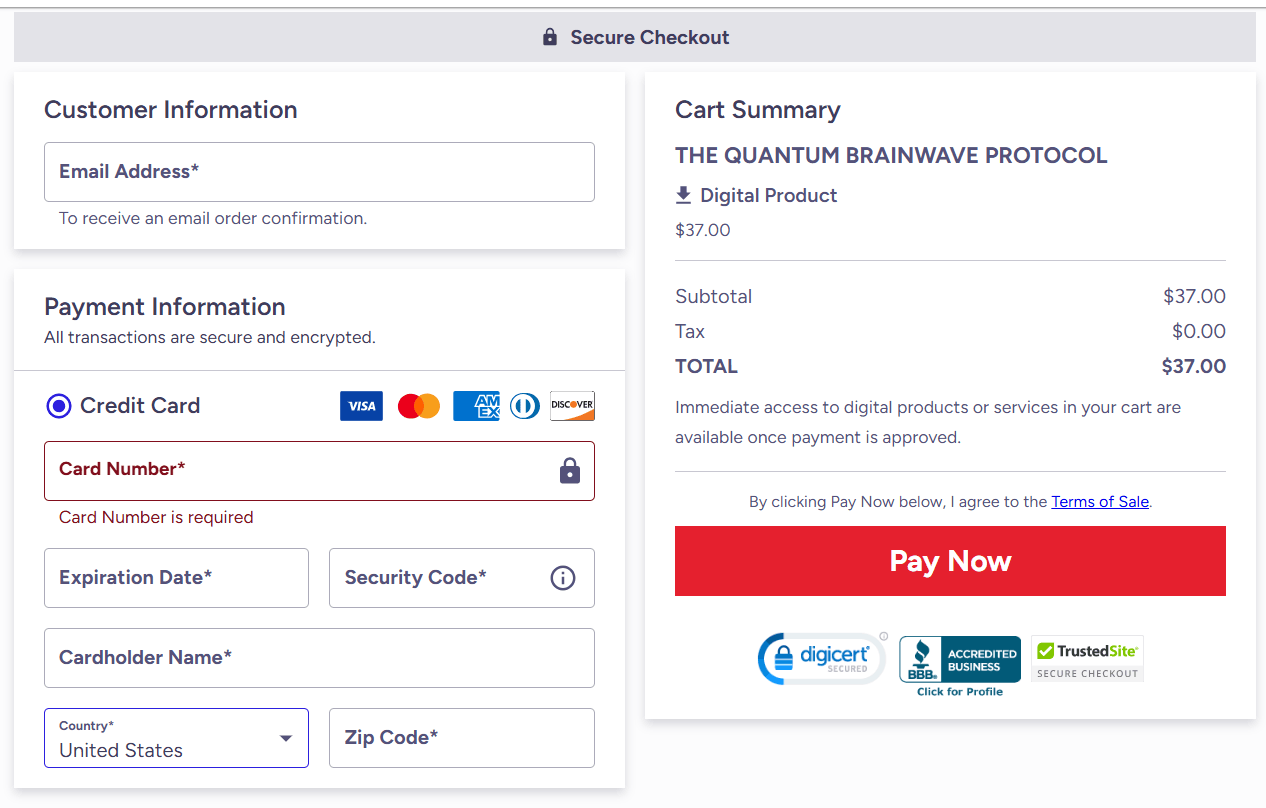 Quantum Brainwave Protocol oder page